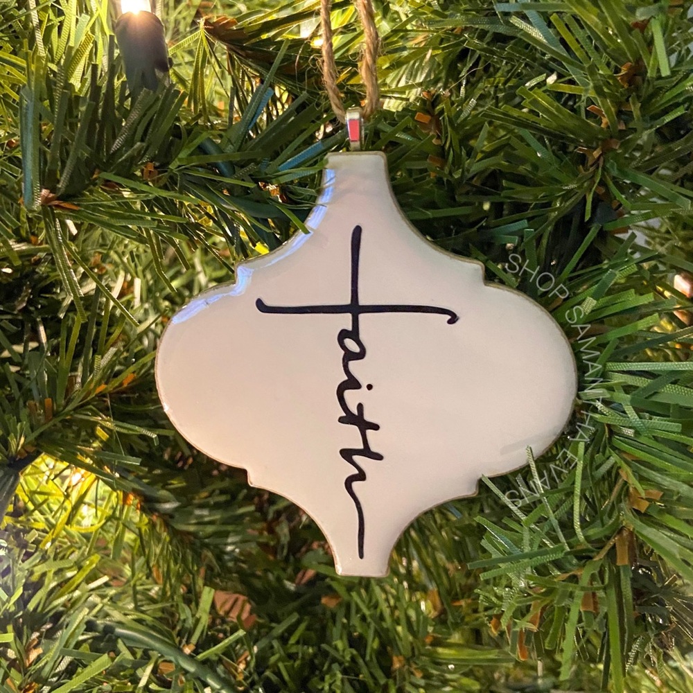 Ceramic Faith Christmas Ornament Handmade